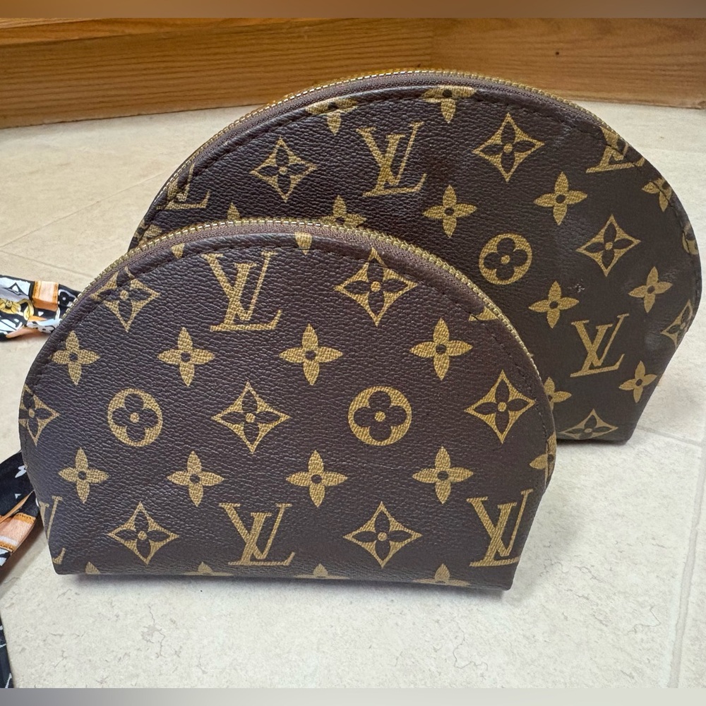 Makeup Cosmetic Zipper Pouch Set Monogram